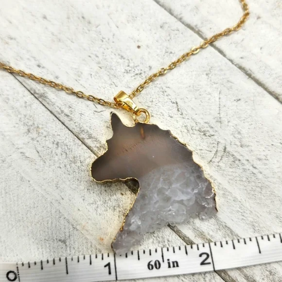 Gold Unicorn Pendant Necklace - Picture 4 of 5